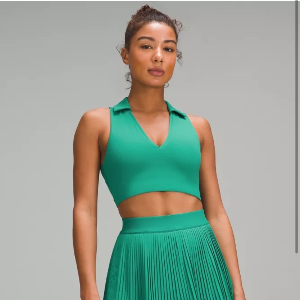 lululemon athletica Green Sleeveless Collared Sports Bra